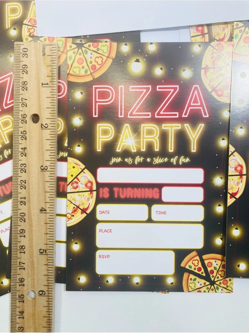 19 NEW Pizza Party Invitation Cards Wit Envelopes